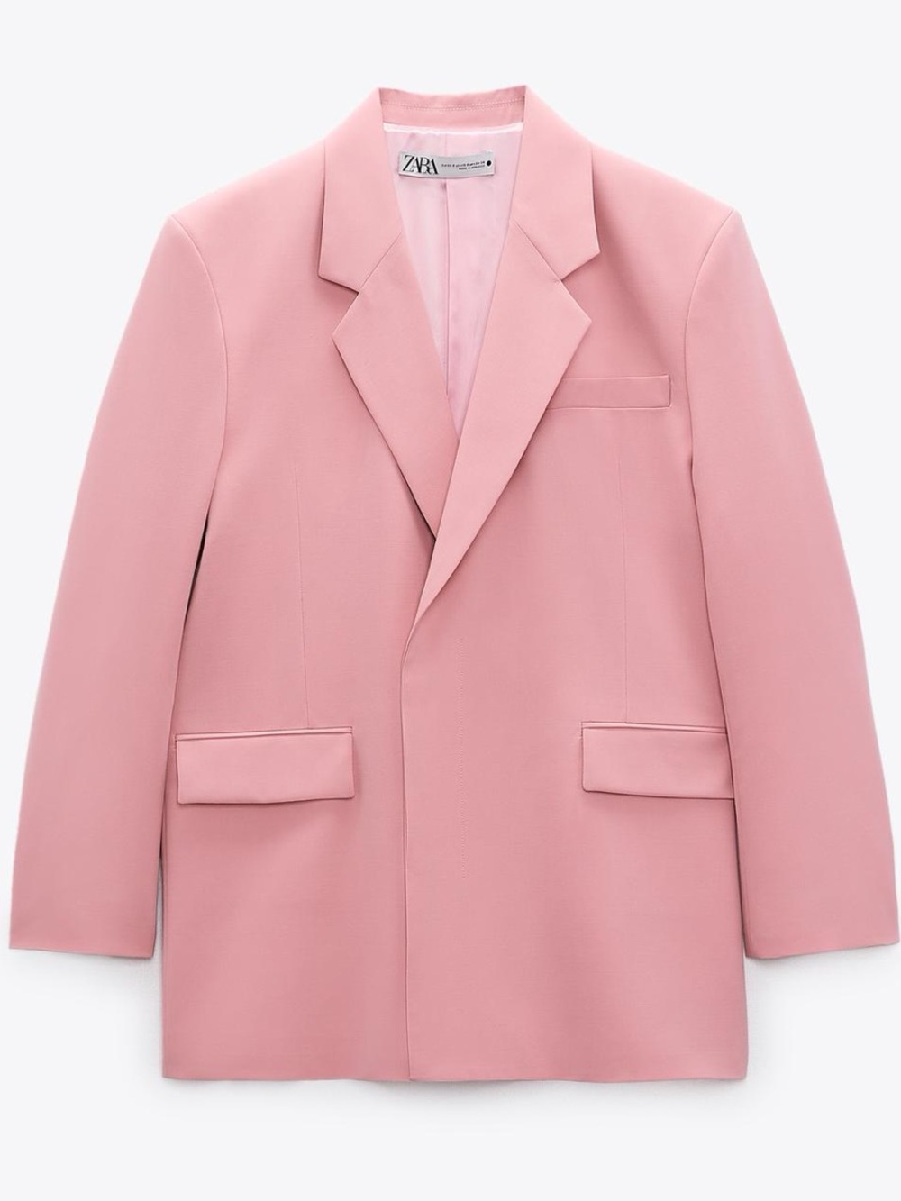 Zara Rose Pink Double-Breasted Blazer Jacket